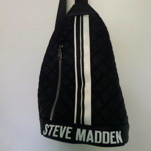 Steve Madden black & White Quilted Backpack